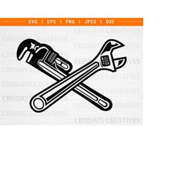 Plumber Crossed Tools Svg| Plumber png| Plumber Vector| Pipe Wrench Clipart| Pipe Wrench, plumbing png, plumbing clipart