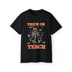 Trick Or Teach Retro Halloween Women Teacher Shirt