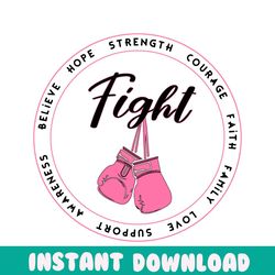 Believe Hope Strength Cancer Fight SVG Digital Cricut File