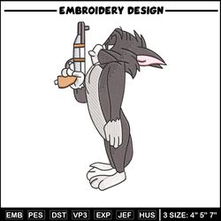 Tom gun embroidery design, Tom and jerry embroidery, Emb design, Embroidery shirt, Embroidery file, Digital download