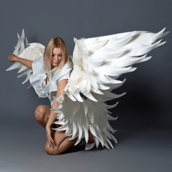 White wings costume Wedding sexy wings Angel wings Cosplay wings Extra large wing, movable wings,sky angelangelic visual