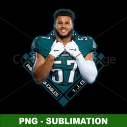 Philadelphia Eagles TJ Edwards PNG Sublimation Digital Download - Show Your Fandom with High-Quality Graphics and Instan