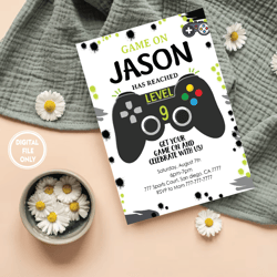 Personalized File Video Games Invitation PNG File Only, Video Games Invites Birthday Png, Instant Download Video Games