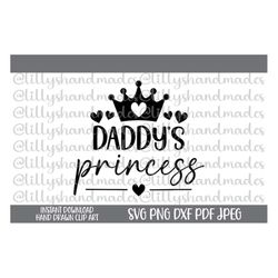 Daddys Princess Svg, Daddys Girl Svg, Daddys Little Girl Svg, Babys Girl Svg, Newborn Girl Svg, Baby Girl Onesie Svg, To