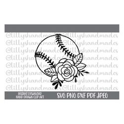 Floral Softball Svg, Floral Softball Png, Softball Svg Designs, Softball Girl Svg, Softball Life Svg, Softball Decal Svg