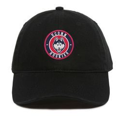 NCAA Logo Embroidered Baseball Cap, NCAA UConn Huskies Embroidered Hat, UConn Huskies Football Cap