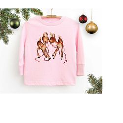 toddler christmas shirt long sleeve tee, reindeer shirt for baby, christmas gift for granddaughter, cute christmas kids,