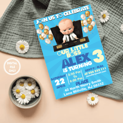 Personalized File Editable Baby Boss Boy Birthday Invitation | Boss Baby Party invitation | Printable | Invite Instant