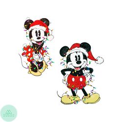 Disney Couples Mickey and Minnie Mouse Christmas Lights PNG