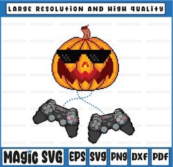 Halloween Pumpskin Pixelated Gaming Png, Gamer Pumpskin Boys Png, Happy Halloween Png, Digital Download