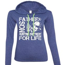 Father And Son Hunting Partners T Shirt, Being A Son T Shirt (Anvil Ladies Ringspun Hooded)