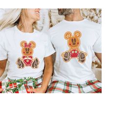 Mickey and Minnie Gingerbread Shirt,Mickey and Minnie Disney Ears Christmas Shirts,Christmas Disney Shirts,Matching Disn