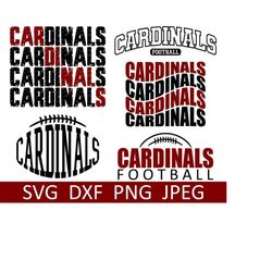 Cardinals SVG Bundle, Cardinals PNG Bundle, Digital Download, Cut Files, Sublimation, Clipart (5 individual svg/dxf/png/