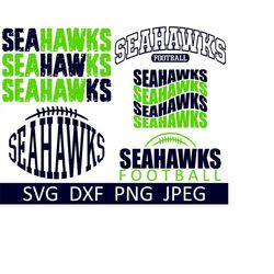 Seahawks SVG Bundle, Seahawks PNG Bundle, Digital Download, Cut Files, Sublimation, Clipart (5 individual svg/dxf/png/jp