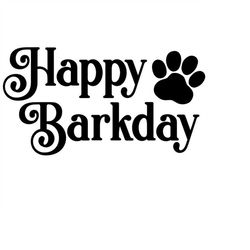 Happy Barkday SVG, Birthday SVG, Dog Birthday Clipart, Digital Download, Cut File, Sublimation, Clipart (includes svg/dx