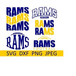 Rams SVG Bundle, Rams PNG Bundle, Digital Download, Cut Files, Sublimation, Clipart (5 individual svg/dxf/png/jpeg files