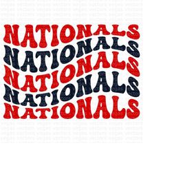 Nationals SVG, Nationals Wavy SVG, Nationals PNG, Digital Download, Cut File, Sublimation, Clipart (includes svg/dxf/png