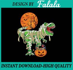 Halloween Dinosaur T-rex Mummy Pumpkin Png, Halloween T-rex Moon Png, Happy Halloween Png, Digital Download