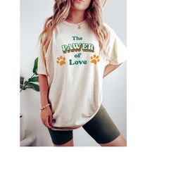 Retro Valentine Comfort Colors Shirt, Dog Valentines Day Shirt, Dog Lover Gift, Vintage Valentines Tee, Paw Print T-Shir