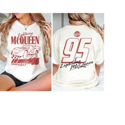Retro Lightning McQueen Number Back Shirt, Disney Cars Shirt, Lightning McQueen Comfort Colors Shirt, Pixar Cars Shirt,