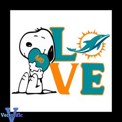 Snoopy Love Miami Dolphins Svg, Sport Svg, Miami Dolphins Svg, Miami Dolphins Football Team Svg, Snoopy Svg, Miami Dolph