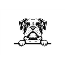 PEEKING BULLDOG SVG, Peeking Bulldog Clipart, Peeking Bulldog Svg Files For Cricut
