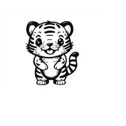 CUTE TIGER SVG, Cute Tiger Svg, Cute Tiger Clipart, Cute Tiger Svg Cut File For Cricut