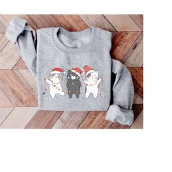 Christmas Cats Shirt | Cat Christmas Sweater, Cat Lover Gifts, Cat Mom Gift Shirt, Cat Sweater For Women, Christmas Cat