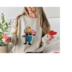 Valentines Sweatshirt Gift for Her, Retro Valentines Day Shirt, Mid Century Modern Valentine Sweater, Vintage Funny Spac