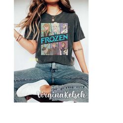 Comfort Colors Retro Frozen Movie Characters Shirt, Vintage Frozen Shirt, Elsa Princess Shirt, Elsa Anna Olaf Shirt, Dis