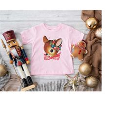 toddler christmas shirt gift, reindeer shirt for daughter, retro christmas gift granddaughter, family holiday baby photo