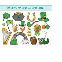 St. Patrick elements Svg, St.Patricks Day Svg, Svg cut file, Rainbow Svg, Holidays Clipart, Irish svg, Lucky Clover Svg,