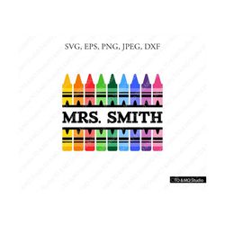 Crayon SVG, Crayons Svg, Crayons Monogram Svg, School Svg, Teacher Svg,  Crayons Clipart, SVG Files, Cricut, Silhouette