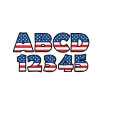 USA FLAG ALPHABET Svg Files, American Alphabet Clipart, American Flag Font Svg Files For Cricut