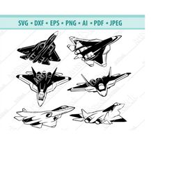 Jet Fighter Svg, Stealth Jet Fighter Svg, Air Force Svg, Military Plane Svg, Plane Clipart, Svg Files for Cricut, Silhou