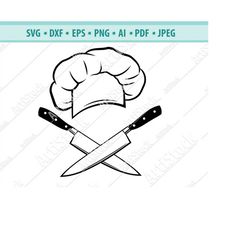 chef hat and knife svg, chef hat and knife cutting file, chef logo svg, chef hat and knife clipart, chef hat and knife f