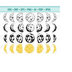 Moon Phases Svg, Moon svg, Planet Svg, Astronomy Svg, Astrology svg, Cycles moon Svg, Moon Phases Clipart, Moon silhouet