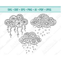 Flower Cloud Svg, Weather cloud svg, Floral SVG, Rain of petals Svg, Floral Rain Cloud Svg, Clouds clipart, Cloud Cut Fi