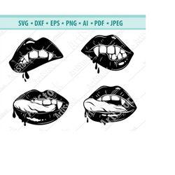 Vampire Lips SVG, Halloween SVG, Blood Lips SVG, Vampire Fangs Svg, Dripping Vampire Lips Svg, Vampire Teeth Svg, Horror