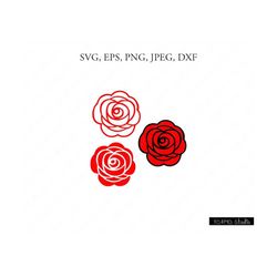Rose SVG, Flower Svg, Rose flower Svg, Flowers SVG, Roses Svg, Roses Clipart, Roses cut file, Cricut, Silhouette Cut Fil