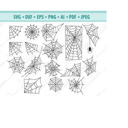 Spider web png, Spider web files for cameo, Spider Cricut Cut Files, Spiderman wall art, Spider web vector, png, dxf, sv