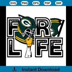 Green Bay Packers For Life NFL Svg, Sport Svg, For Life Svg, Green Bay Packers Svg, Packers Svg, Packers Lovers Svg, Pac