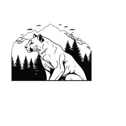 COUGAR HEAD SVG, Cougar Clipart, Cougar Head Svg Cut File For Cricut, Mountain Lion Svg