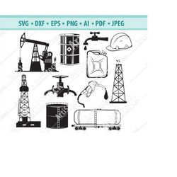 Oil production svg, Oilfield svg, Oil rig equipment Svg, Oil rig svg, Oil pipeline svg, Oil derrick svg, Silhouette, Svg