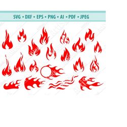 Fire SVG, Flames SVG, Fire Cricut, Fire Dxf, Flames Cutting File for you DIY project, Fire Silhouette, Fire Png, Flame P