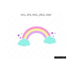 Rainbow SVG, Rainbow Unicorn Svg, Rainbow Clip Art, Cute Unicorn SVG, Cricut, Silhouette Cut File Chevrons