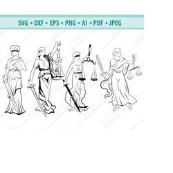 Statue of Justice, Justice svgs, Courthouse svg, Lady justice svg, Justice clipart  png, Cut files for Cricut, Clipart ,