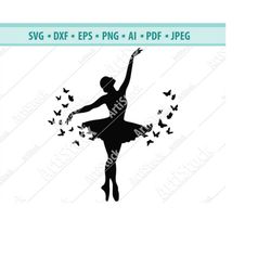 ballet svg, ballerina svg, balllet tutu with butterfly svg, ballet dancer svg, ballet clipart, ballerina poses svg, dxf,