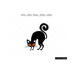 Halloween SVG, Halloween Black Cat Svg, Halloween Witch Svg, Black Cat Svg, Cat SVG, SVG Files, Cricut, Silhouette Cut F