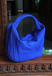 Medium Soft Hobo Classy Sport Woman Stitched Bag | Purse Genuine Python Skin | Dewi BLUE Big Elegant Leather Designer S
